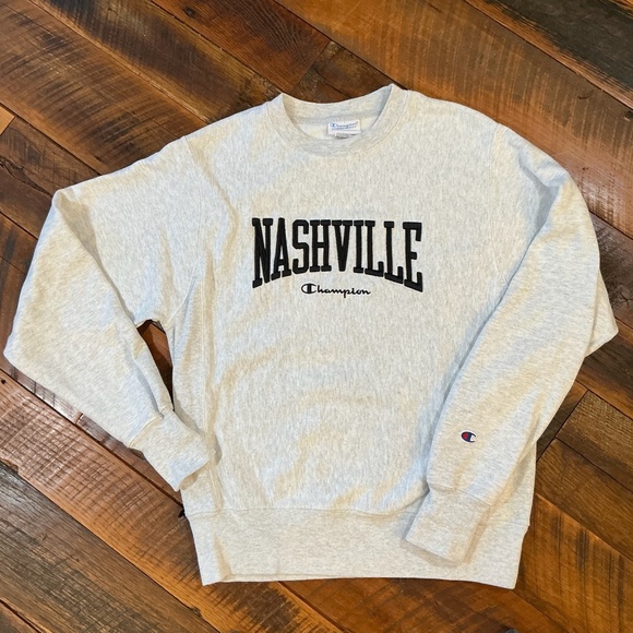 Champion Reverse Weave Nashville Crewneck Sweatshirt Gray Small - Picture 1 of 9